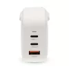 Nedis WGCHA70WWT töltő 70 W, GaN, PD3.0, QC 1,5 / 2,25 / 2,5 / 3,0 / 3,5 A, Kimenetek száma: 3, USB-A / 2x USB-C, fehér