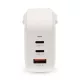 Nedis WGCHA70WWT töltő 70 W, GaN, PD3.0, QC 1,5 / 2,25 / 2,5 / 3,0 / 3,5 A, Kimenetek száma: 3, USB-A / 2x USB-C, fehér