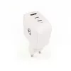Nedis WGCHA70WWT töltő 70 W, GaN, PD3.0, QC 1,5 / 2,25 / 2,5 / 3,0 / 3,5 A, Kimenetek száma: 3, USB-A / 2x USB-C, fehér