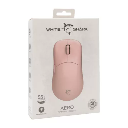 White Shark MOU White Shark WGM-5015P AERO vezeték nélküli gamer egér - rózsaszín