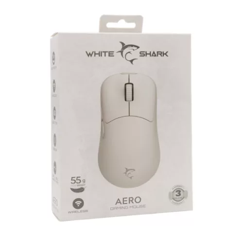 White Shark MOU White Shark WGM-5015W AERO vezeték nélküli gamer egér - fehér