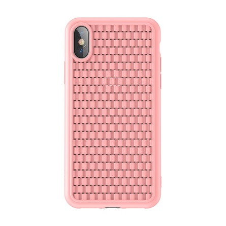 Baseus iPhone XS 5.8 BASEUS BV 2. generációs szilikon telefonvédő fonott minta RÓZSASZÍN