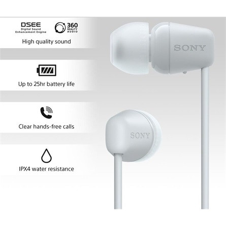 SONY WIC100W.CE7 BT Vezeték nélküli Fülhallgató, Fehér