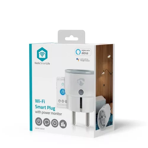 Nedis okos konektor WIFIP110FWT, Wi-Fi | IP21 | Teljesítménymérő | 2500 W | Dugó földelt érintkezővel