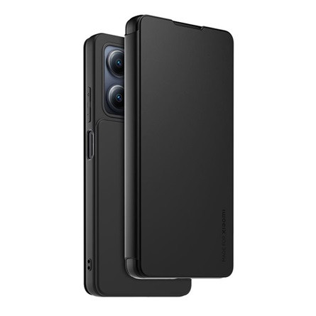 Made For Xiaomi Xiaomi Poco X5 5G MADE FOR XIAOMI tok álló, bőr hatású FLIP, asztali tartó, FEKETE