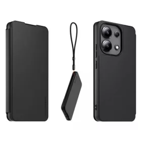   Made For Xiaomi Redmi Note 13 4G MADE FOR XIAOMI tok álló, bőr hatású FLIP, kártyazseb + kézpánt, FEKETE