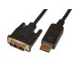 Rainbow Displayport - DVI 1,8m aranyozott