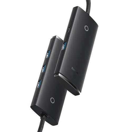 Baseus HUB Baseus Lite 4-Port USB Type-A HUB dokkoló állomás, 25 cm, fekete