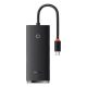 Baseus HUB Baseus Lite 4-Port USB Type-C HUB dokkoló állomás, 25 cm, fekete
