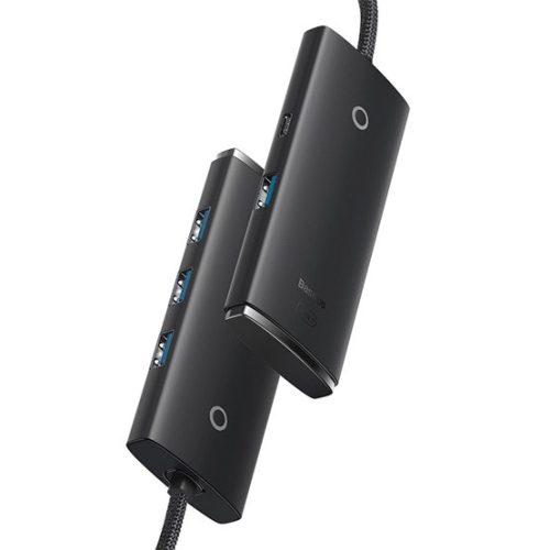 Baseus HUB Baseus Lite 4-Port USB Type-C HUB dokkoló állomás, 25 cm, fekete