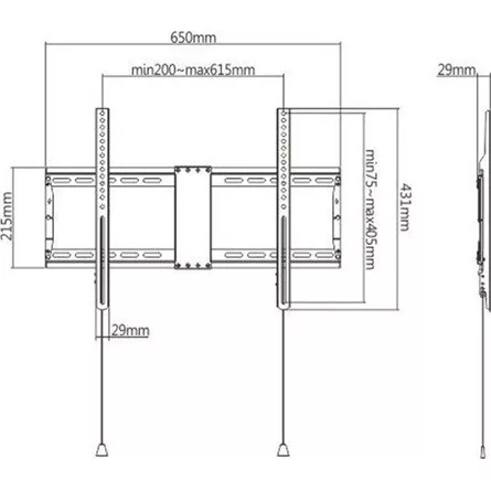Gembird WM-80F-01 37"-80" monitor TV fali tartó fekete