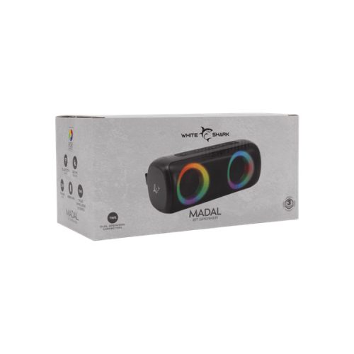 WHITESHARK WHITE SHARK GBT-876 MADAL BLUETOOTH HANGSZÓRÓ 2X10W, TWS, fekete