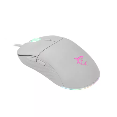 WHITESHARK WHITE SHARK BAGDEMAGUS-W, GM-5010W gamer egér, 6D, fehér, 7200 dpi, RGB