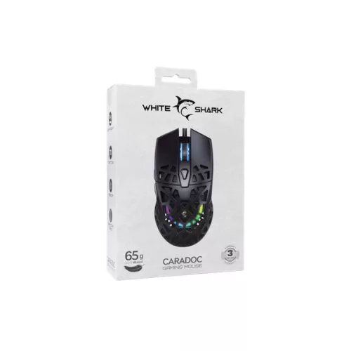 WHITESHARK WHITE SHARK GM-5018B CARADOC-B 7D / 7200 dpi fekete RGB gamer egér