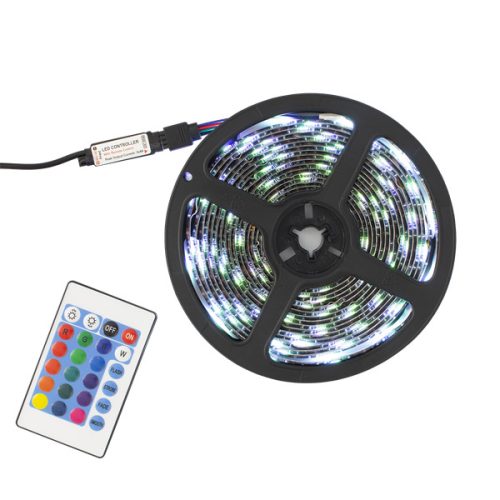 WHITESHARK WHITE SHARK HELIOS-5 RGB SMD 0505 LED tekercs, 5m, IP65, távirányítóval