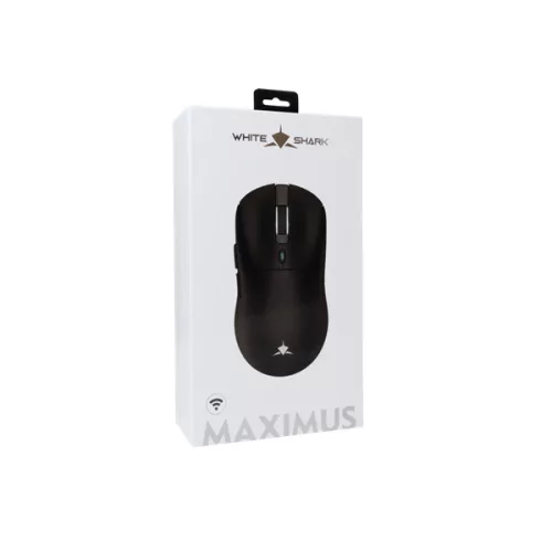 WHITESHARK WHITE SHARK MAXIMUS-B, WGM-9010B vezeték nélküli gamer egér, 2,54GHz, 26.000 dpi, fekete
