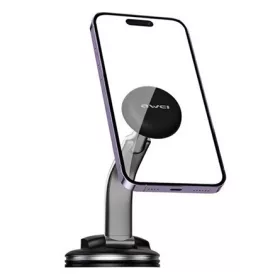 AWEI X45 autós tartó műszerfalra, alumínium, FEKETE