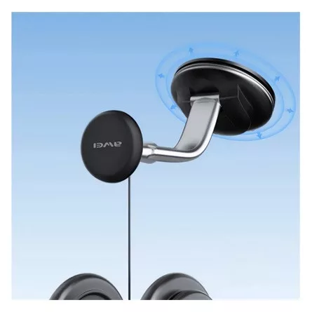 AWEI X45 autós tartó műszerfalra, alumínium, FEKETE