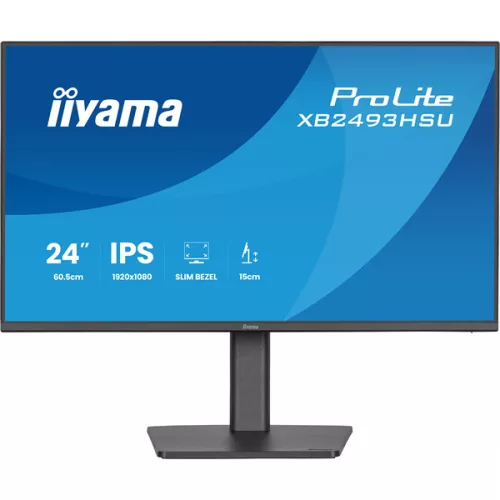 IIYAMA ProLite monitor, IPS, 23.8",1920x1080, 16:9, 350 cd/m˛, 1ms, 1500:1, HDMI/DisplayPort/USB