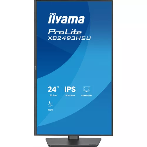 IIYAMA ProLite monitor, IPS, 23.8",1920x1080, 16:9, 350 cd/m˛, 1ms, 1500:1, HDMI/DisplayPort/USB