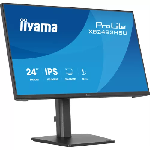 IIYAMA ProLite monitor, IPS, 23.8",1920x1080, 16:9, 350 cd/m˛, 1ms, 1500:1, HDMI/DisplayPort/USB