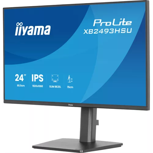 IIYAMA ProLite monitor, IPS, 23.8",1920x1080, 16:9, 350 cd/m˛, 1ms, 1500:1, HDMI/DisplayPort/USB