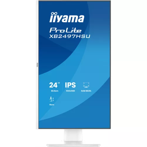 iiyama Prolite IPS monitor, 23,8", 1920 x 1080, 16:9, 350cd, 4ms, 1500:1 HDMI/DP/USBx4, XB2497HSU-W1