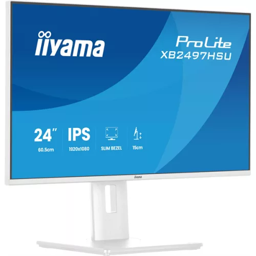 iiyama Prolite IPS monitor, 23,8", 1920 x 1080, 16:9, 350cd, 4ms, 1500:1 HDMI/DP/USBx4, XB2497HSU-W1