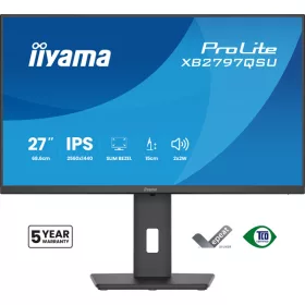   IIYAMA ProLite monitor, IPS, 27", 2560x1440, 16:9, 350 cd/m˛, 1ms, 1000:1, HDMI/DisplayPort/USB,