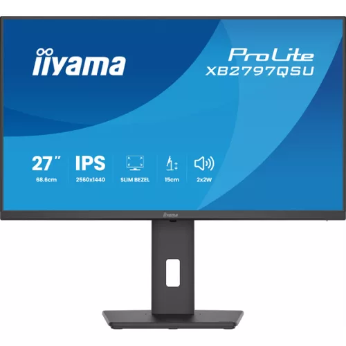 IIYAMA ProLite monitor, IPS, 27", 2560x1440, 16:9, 350 cd/m˛, 1ms, 1000:1, HDMI/DisplayPort/USB,