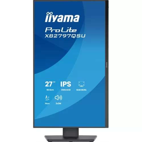 IIYAMA ProLite monitor, IPS, 27", 2560x1440, 16:9, 350 cd/m˛, 1ms, 1000:1, HDMI/DisplayPort/USB,