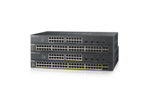 ZYXEL 28 Port Smart Managed PoE Switch, 24x Gigabit PoE and 4x 10G SFP+, hybird mode,