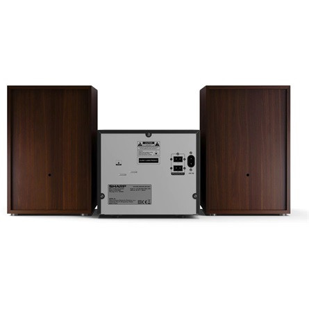 SHARP XL-B512BR Bluetooth mikrohifi rendszer barna fa hangszórókkal, 45W, USB/Bluetooth