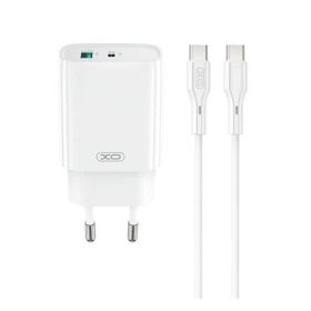   XO CE30 hálózati töltő USB+Type-C aljzat (30W, PD gyorstöltő 3.0 + Type-C kábel) FEHÉR