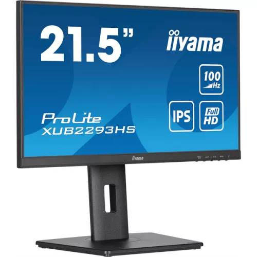 IIYAMA ProLite monitor, IPS, 21.5", 1920x1080, 16:9, 300 cd/m˛, 1ms, 1000:1, HDMI/DisplayPort/VGA,