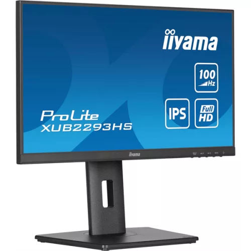 IIYAMA ProLite monitor, IPS, 21.5", 1920x1080, 16:9, 300 cd/m˛, 1ms, 1000:1, HDMI/DisplayPort/VGA,