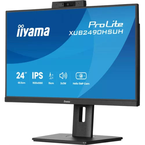 IIYAMA ProLite monitor, IPS, 23.8", 1920x1080, 16:9, 250 cd/m˛, 4ms, 1300:1, HDMI/DisplayPort/3xUSB