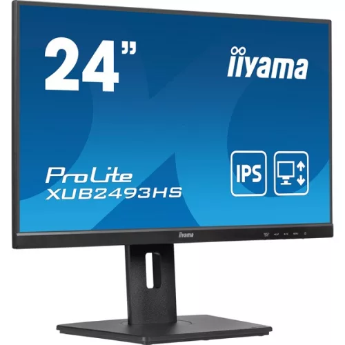iiyama Prolite IPS monitor, 23,8", 1920 x 1080, 16:9, 250cd, 0,5ms, 1300:1 HDMI/DP, XUB2493HS-B6