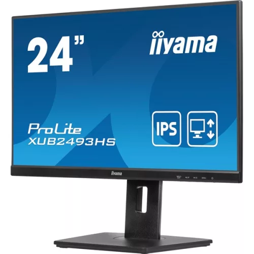 iiyama Prolite IPS monitor, 23,8", 1920 x 1080, 16:9, 250cd, 0,5ms, 1300:1 HDMI/DP, XUB2493HS-B6