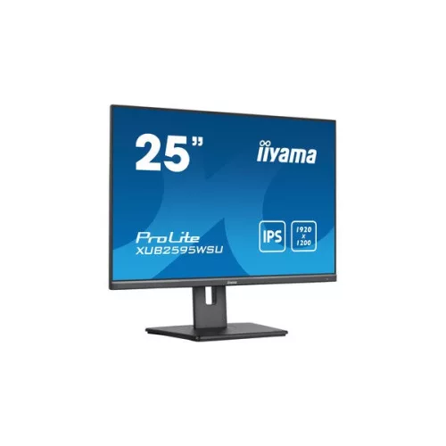 iiyama Prolite IPS monitor, 25", 1920 x 1200, 16:10, 300cd, 4ms, 1000:1, VGA/HDMI/DP/USBx2, XUB2595WSU-B5