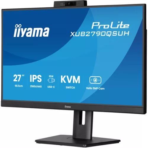 IIYAMA ProLite monitor, IPS, 27", 2560x1440, 16:9, 250 cd/m2˛, 0,4ms, 1300:1, HDMI/DisplayPort/USB-C
