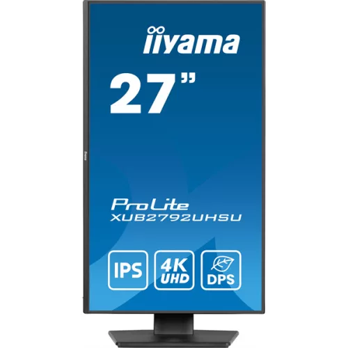 IIYAMA ProLite monitor, IPS, 27", 3840x2160, 16:9, 350 cd/m˛, 4ms, 1300:1, HDMI/DisplayPort/USB