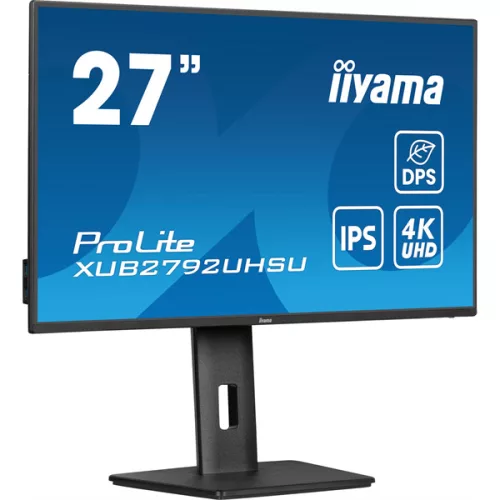 IIYAMA ProLite monitor, IPS, 27", 3840x2160, 16:9, 350 cd/m˛, 4ms, 1300:1, HDMI/DisplayPort/USB