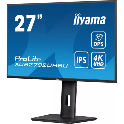 IIYAMA ProLite monitor, IPS, 27", 3840x2160, 16:9, 350 cd/m˛, 4ms, 1300:1, HDMI/DisplayPort/USB