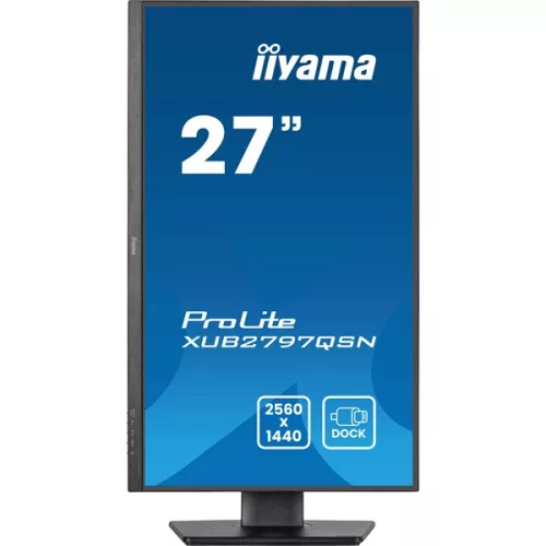 iiyama Prolite IPS monitor, 27", 2560 x 1440, 16:9, 300cd, 1ms, 1300:1, HDMI/DPx2/USB-Cx2/USBx4/RJ45, XUB2797QSN-B2