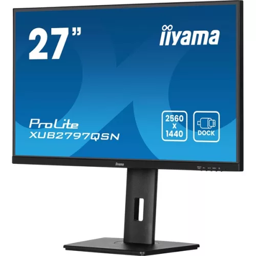 iiyama Prolite IPS monitor, 27", 2560 x 1440, 16:9, 300cd, 1ms, 1300:1, HDMI/DPx2/USB-Cx2/USBx4/RJ45, XUB2797QSN-B2