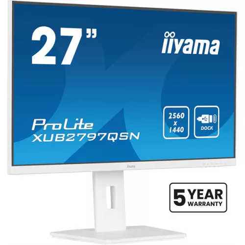 IIYAMA ProLite monitor, IPS, 27", 2560x1440, 16:9, 300 cd/m˛, 1ms, 1300:1, HDMI/DisplayPort/RJ45