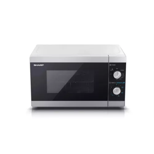 SHARP YC-MG01ES grilles mikrohullámú sütő, 20L, mikro: 800W, grill: 1000W, teljesítményfokozatok: 5, kiolvasztó funkció