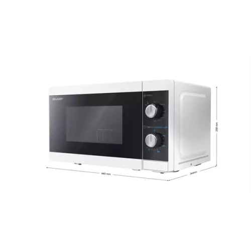 SHARP YC-MG01EW 20L,digitális grilles mikrohullámú sütő, mikro: 800W, grill: 1000W, kiolvasztó funkció, Fehér