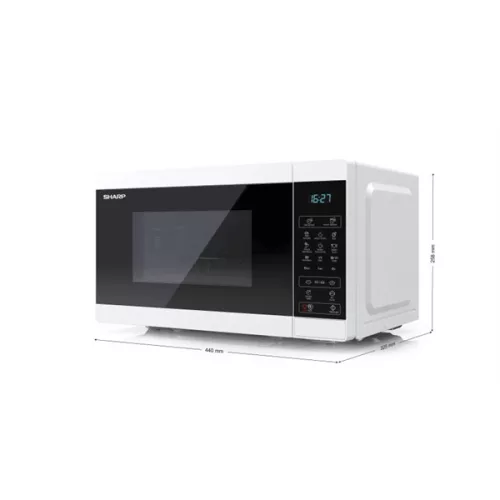 SHARP YC-MG02EW 20L, grilles mikrohullámú sütő, mikor: 800W, grill: 1000W, programok: 8, digitális, gyerekzár